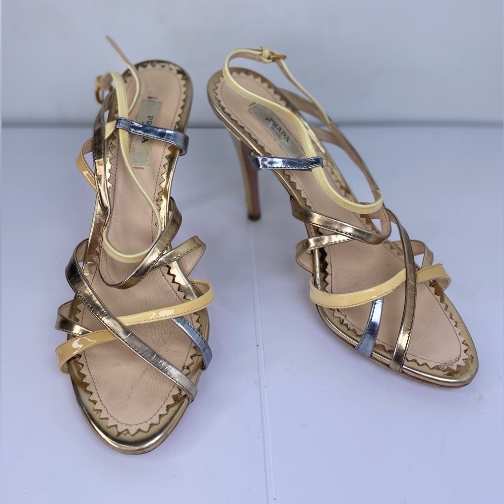 Prada Metallic Gold and Silver Heels - Picture 2 of 12